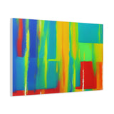 Abstract Rainbow Blocks Matte Canvas Print thumbnail 59