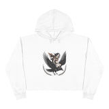 Angel Rider Crop Hoodie — Gothic Winged Angel Graphic Crop Sweatshirt thumbnail 1
