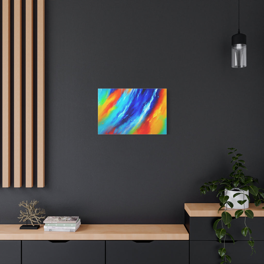 Abstract Rainbow Wave Matte Canvas Print — Vibrant Stretched Wall Art