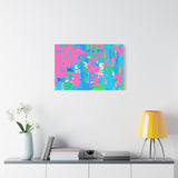 Neon Splash Abstract Canvas Print – Bright Pink & Aqua Modern Wall Art thumbnail 60