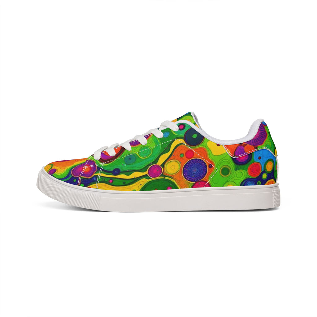 Psychedelic Retro Bubble Leather Sneakers