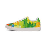 Men's Low-Top Sneakers — Bright Abstract Colorblock Leather Trainers thumbnail 4