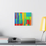 Abstract Rainbow Blocks Matte Canvas Print thumbnail 36
