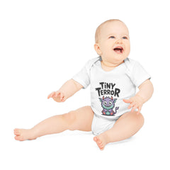Baby Bodysuit — "Tiny Terror" Cute Monster Organic Onesie