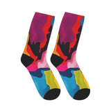Colorful Abstract Mid-Length Socks — Vibrant Camouflage Pattern thumbnail 7