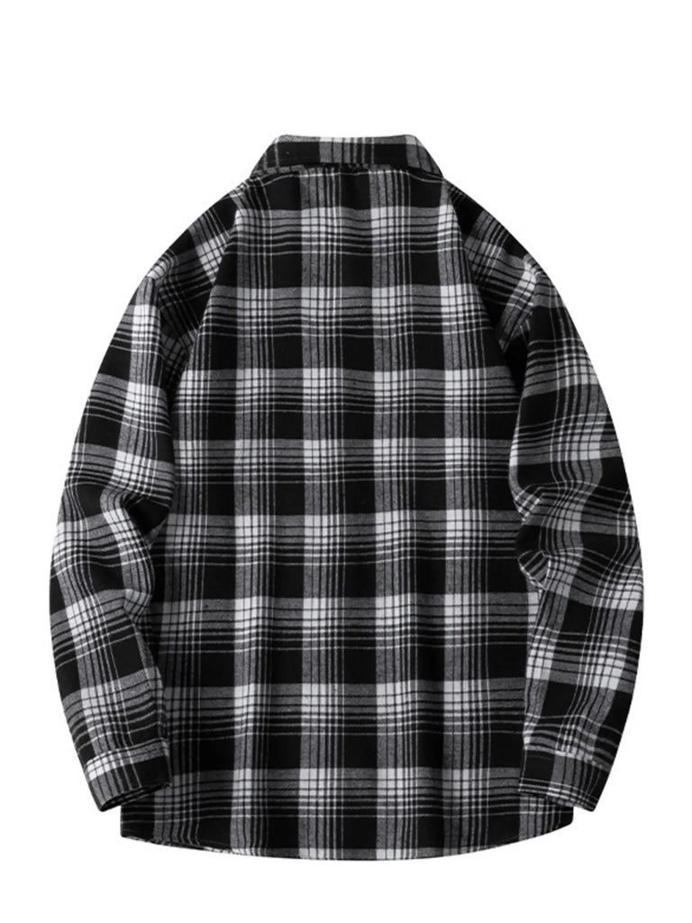 Men's Plus Size Plaid Long Sleeve Shirt