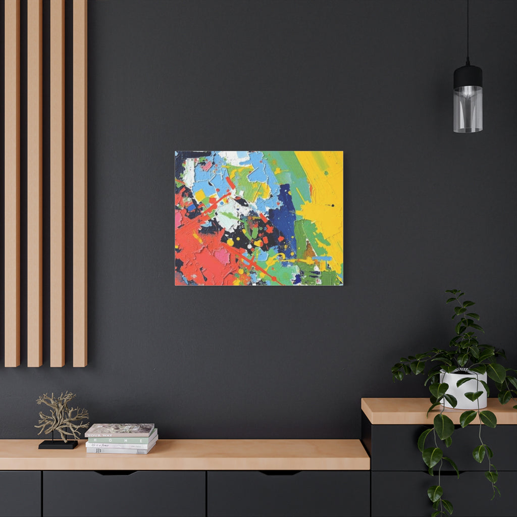 Abstract Color Splash Matte Canvas — Stretched Wall Art