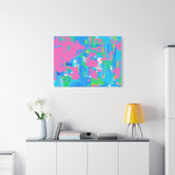 Neon Splash Abstract Canvas Print – Bright Pink & Aqua Modern Wall Art thumbnail 78