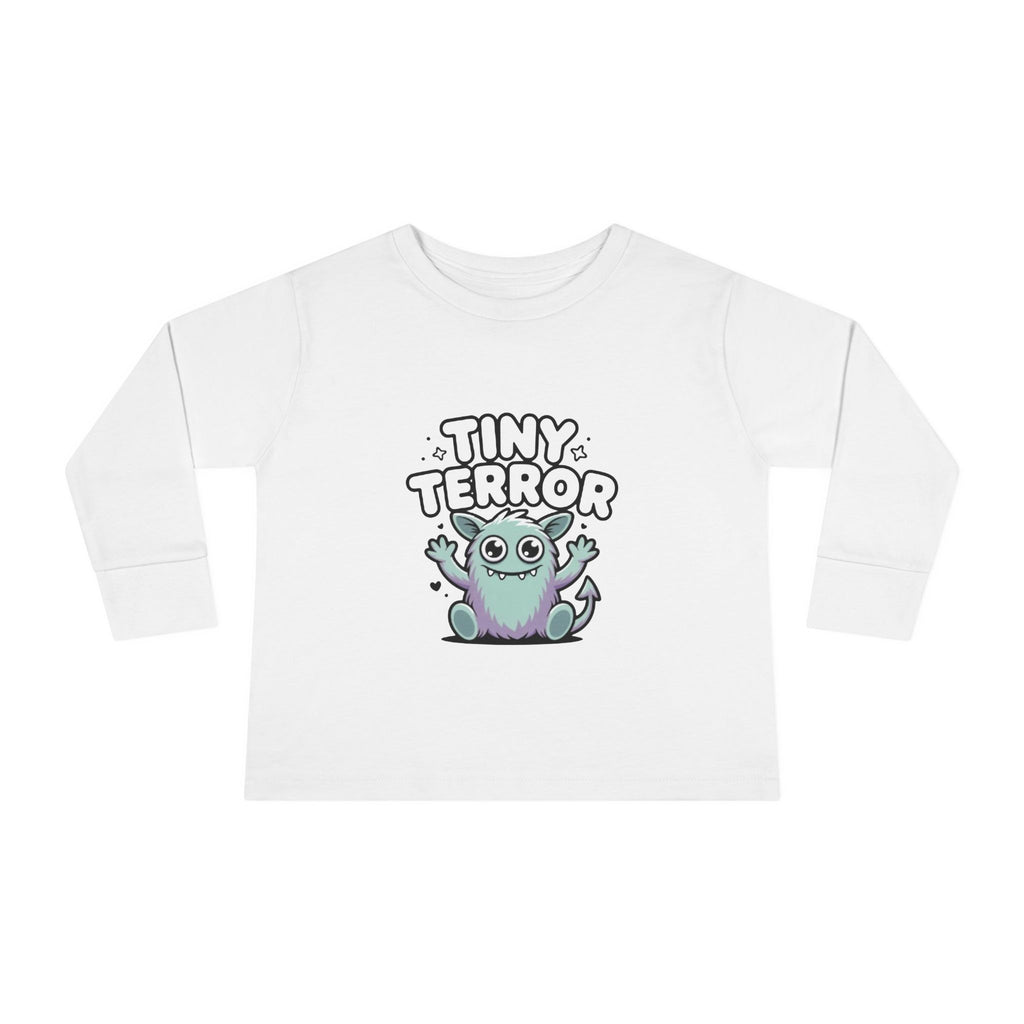 Toddler Tee — "Tiny Terror" Cute Monster Long-Sleeve Shirt