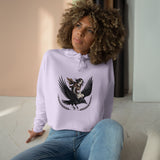 Angel Rider Crop Hoodie — Gothic Winged Angel Graphic Crop Sweatshirt thumbnail 10