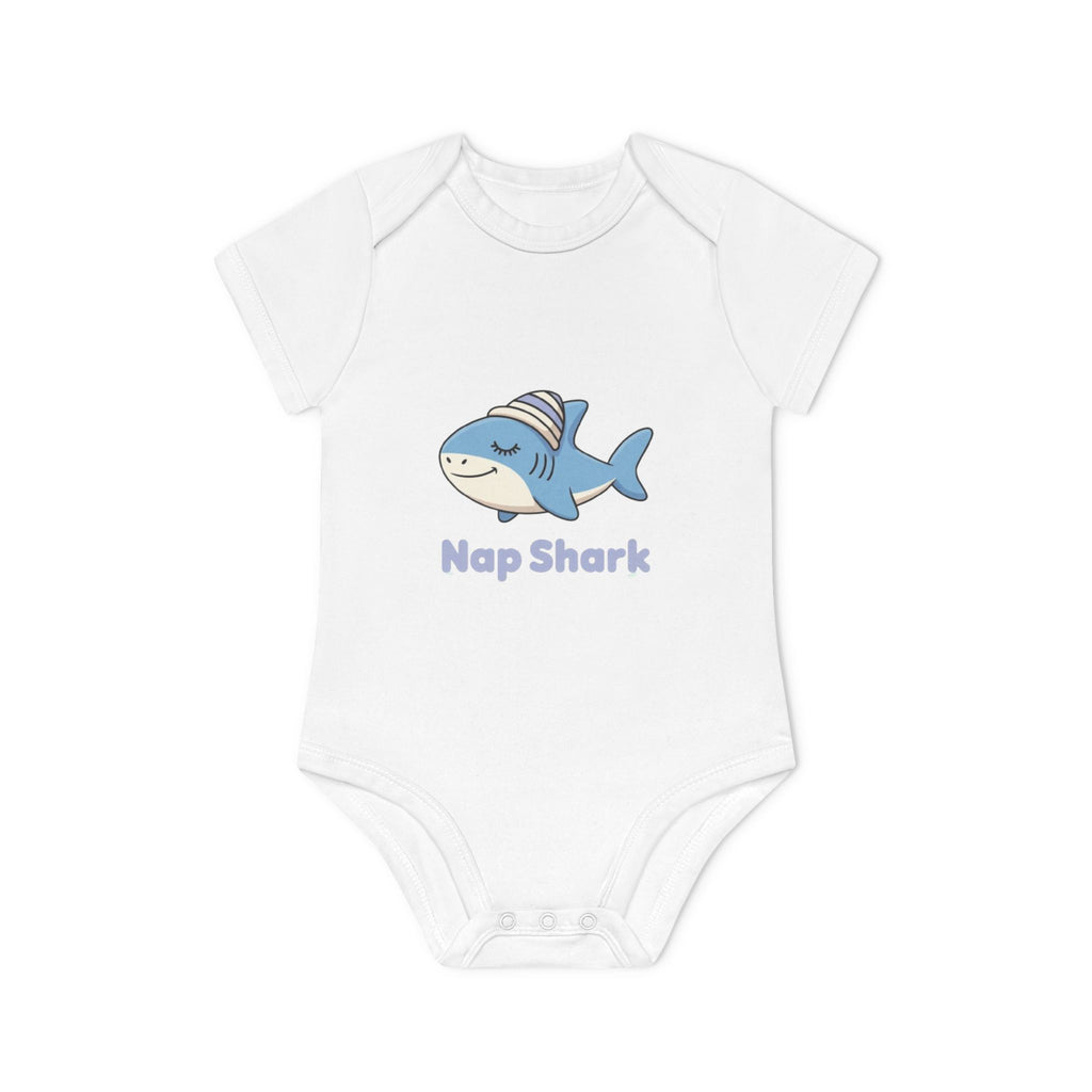 Nap Shark Baby Bodysuit – Cute Organic Short Sleeve Onesie for Naptime