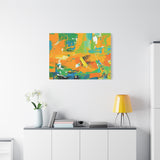 Abstract Orange & Green Canvas Art — Vibrant Modern Wall Decor thumbnail 78