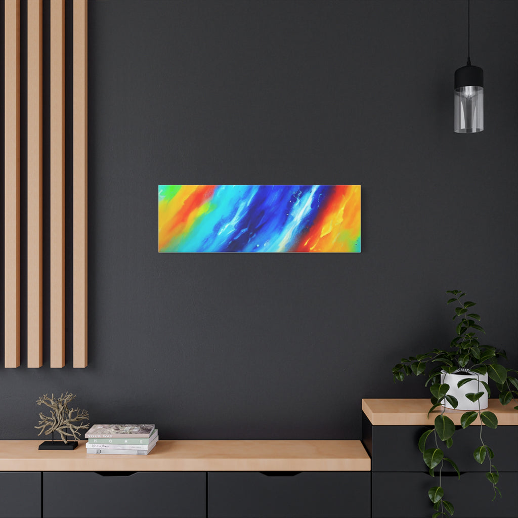 Abstract Rainbow Wave Matte Canvas Print — Vibrant Stretched Wall Art
