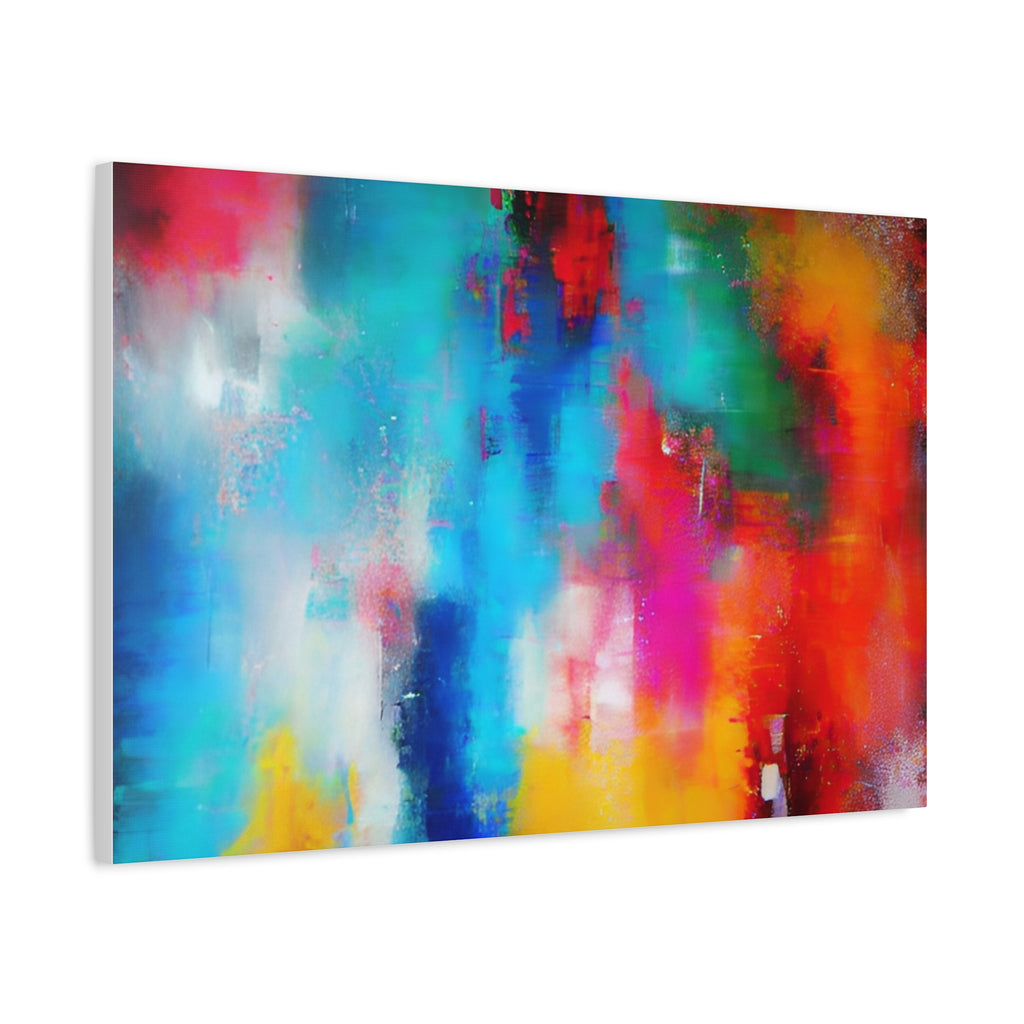 Vibrant Abstract Color Splash Matte Canvas Print