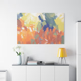Abstract Colorful Brushstroke Matte Canvas Wall Art – Vibrant Orange & Green Stretched Print thumbnail 25