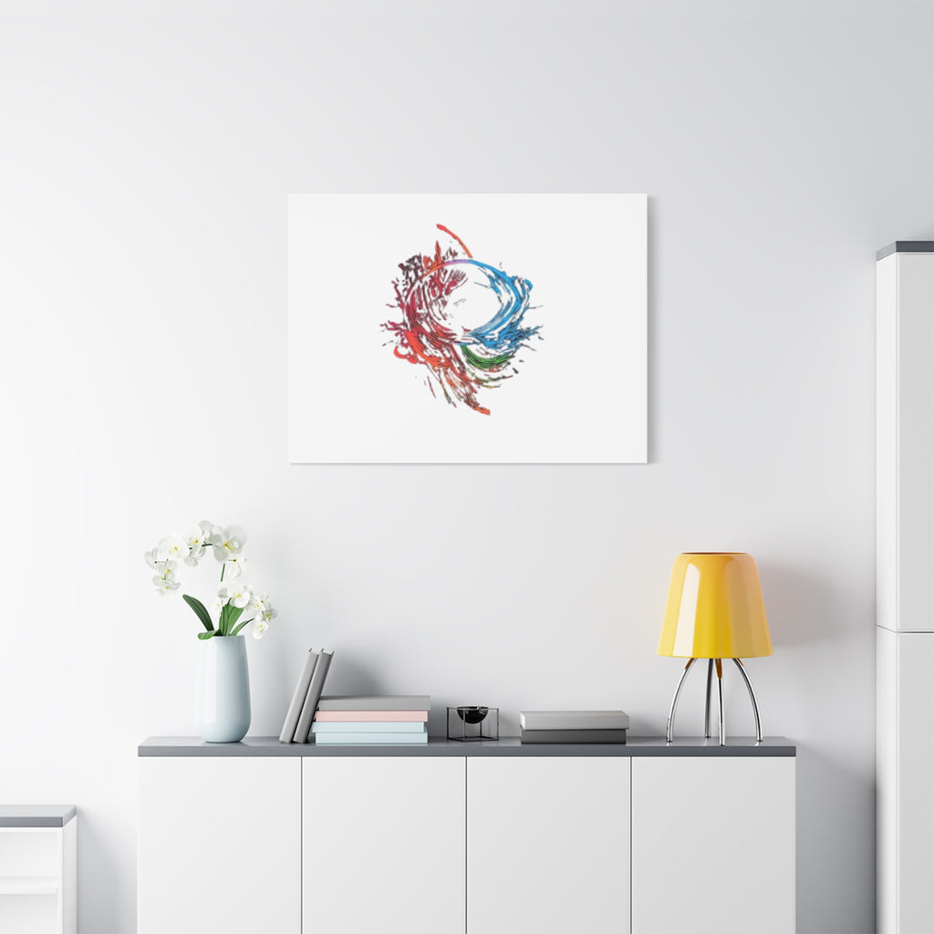 Abstract Color Splash Canvas Print — Modern Watercolor Circle Art on Matte Stretched Canvas
