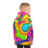 Kids' Psychedelic Rainbow Hoodie — Vibrant Swirl All-Over Print thumbnail 8