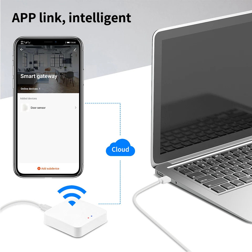 Tuya Wireless Smart Multi-Mode Gateway Hub – Bluetooth & ZigBee Mesh, Smart Life App, Alexa & Google Home Compatible
