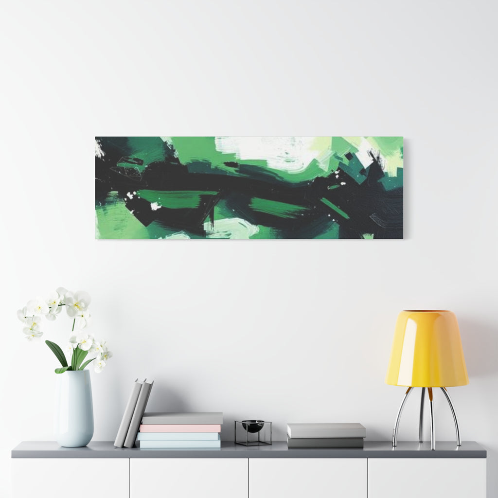 Abstract Green Brushstroke Canvas Print