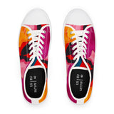 Low Top Sneakers — Vibrant Pink & Orange Abstract Canvas Shoes thumbnail 6