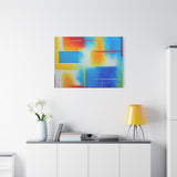 Abstract Color Field Matte Canvas Print — Vibrant Blue, Yellow & Red Stretched Wall Art thumbnail 78