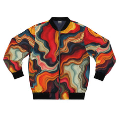 Colorful jacket with abstract pattern on a white background