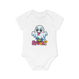 Baby Bodysuit — Cute 'Too Spooky' Ghost Halloween Organic Short Sleeve Onesie thumbnail 2