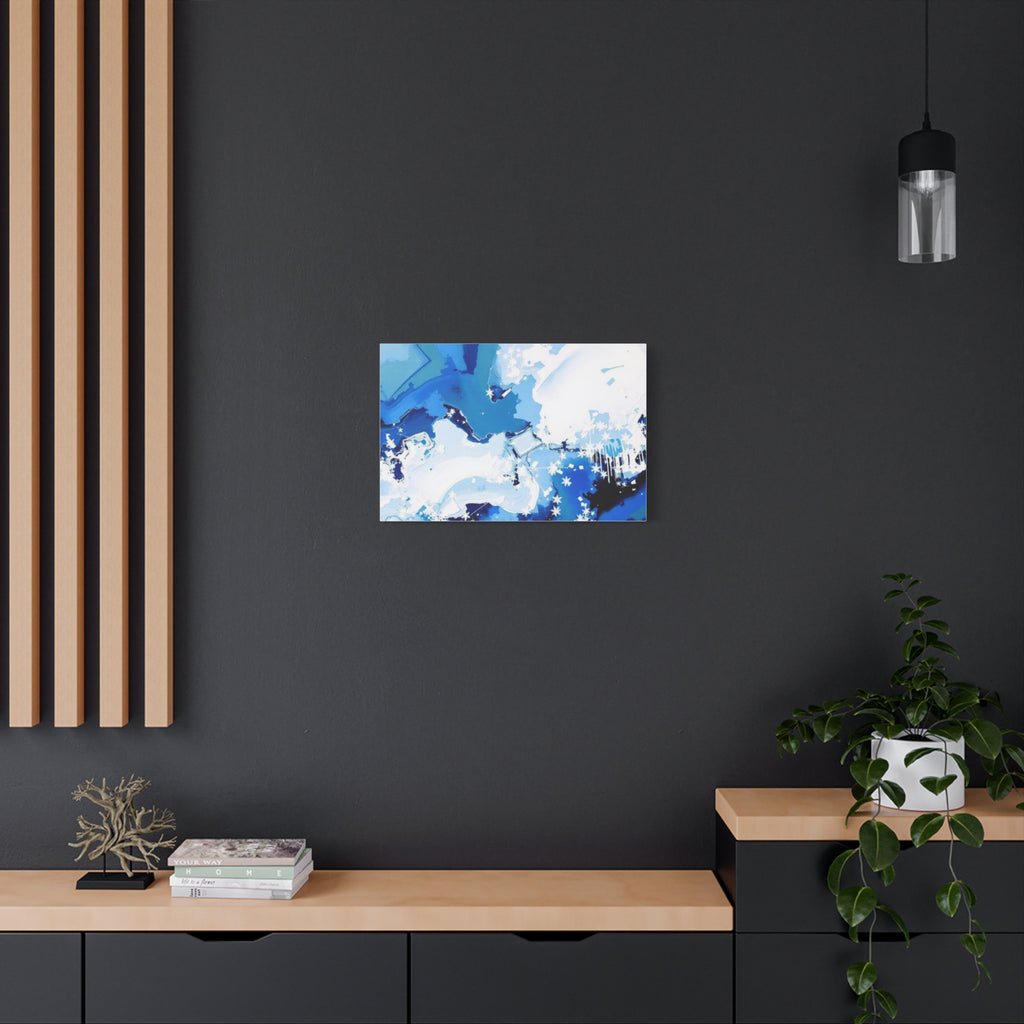 Abstract Blue Galaxy Canvas Print — Matte Stretched Wall Art