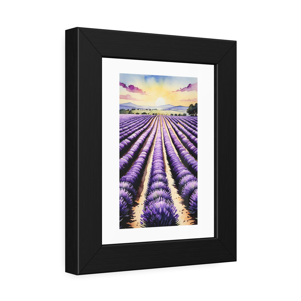 Lavender Field Framed Poster — Sunset Landscape Wall Art