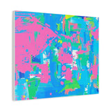 Neon Splash Abstract Canvas Print – Bright Pink & Aqua Modern Wall Art thumbnail 53