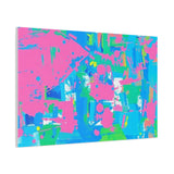 Neon Splash Abstract Canvas Print – Bright Pink & Aqua Modern Wall Art thumbnail 86