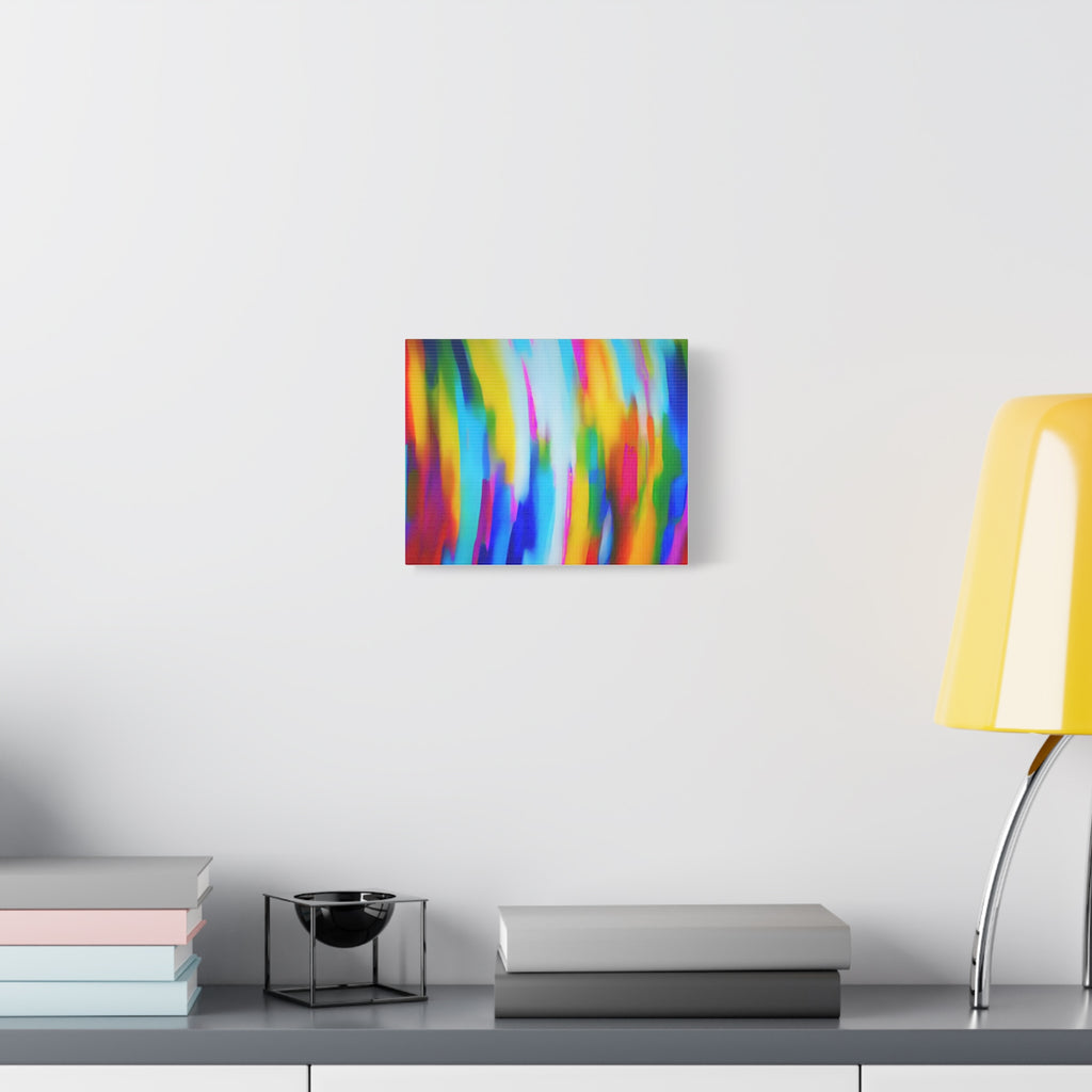 Abstract Rainbow Waves Matte Canvas Print — Vibrant Colorful Wall Art