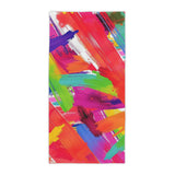 Vibrant Brushstroke Beach Towel — Colorful Abstract Paint Swatch Design thumbnail 3