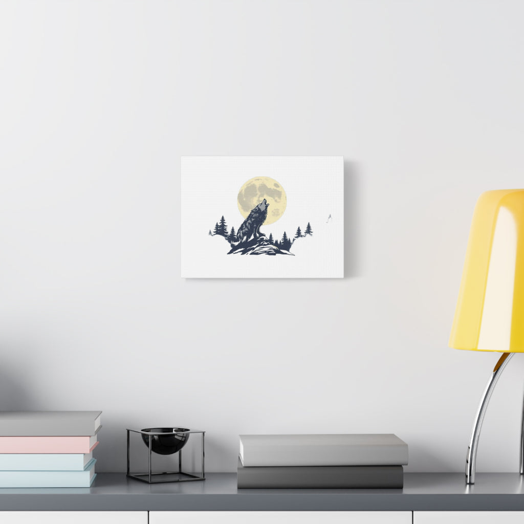 Howling Wolf Moon Matte Canvas Wall Art — Stretched 1.25"