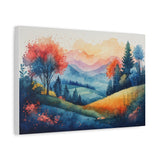 Watercolor Mountain Landscape Canvas Print — Stretched Matte Wall Art thumbnail 9