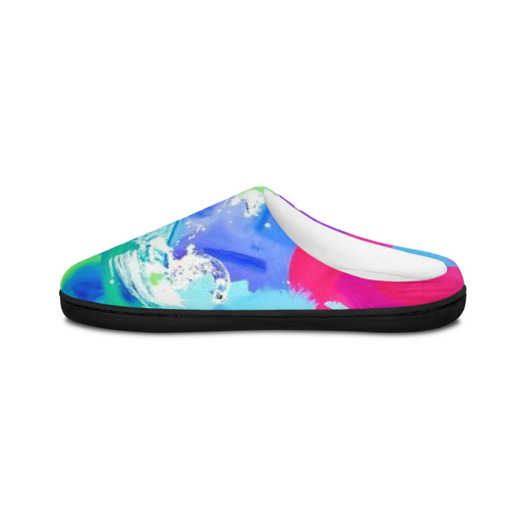 Color Splash Women's Indoor Slippers — Vibrant Abstract Cozy Slip-Ons