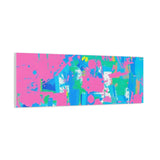 Neon Splash Abstract Canvas Print – Bright Pink & Aqua Modern Wall Art thumbnail 80