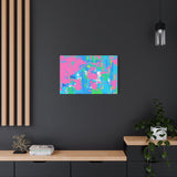 Neon Splash Abstract Canvas Print – Bright Pink & Aqua Modern Wall Art thumbnail 61
