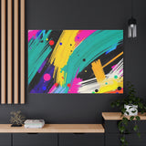 Abstract Neon Brushstroke Canvas Print — Colorful Modern Wall Art thumbnail 100