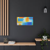Abstract Color Field Matte Canvas Print — Vibrant Blue, Yellow & Red Stretched Wall Art thumbnail 58