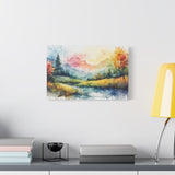 Watercolor Mountain Landscape Matte Canvas Wall Art, Stretched 1.25" thumbnail 5