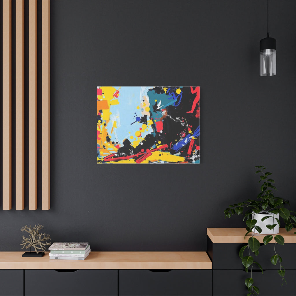 Abstract Color Splash Matte Canvas Print — Modern Stretched Wall Art