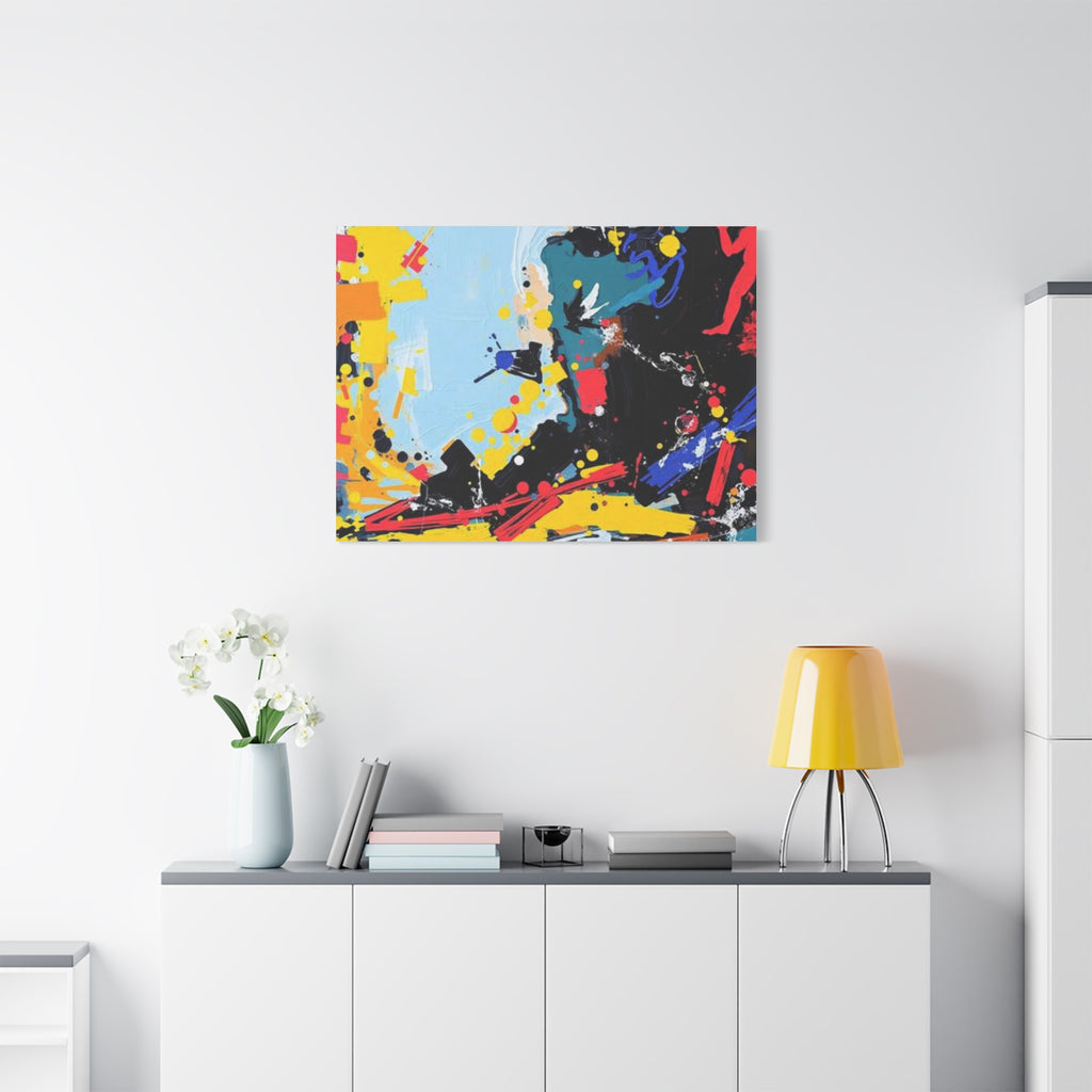Abstract Color Splash Matte Canvas Print — Modern Stretched Wall Art