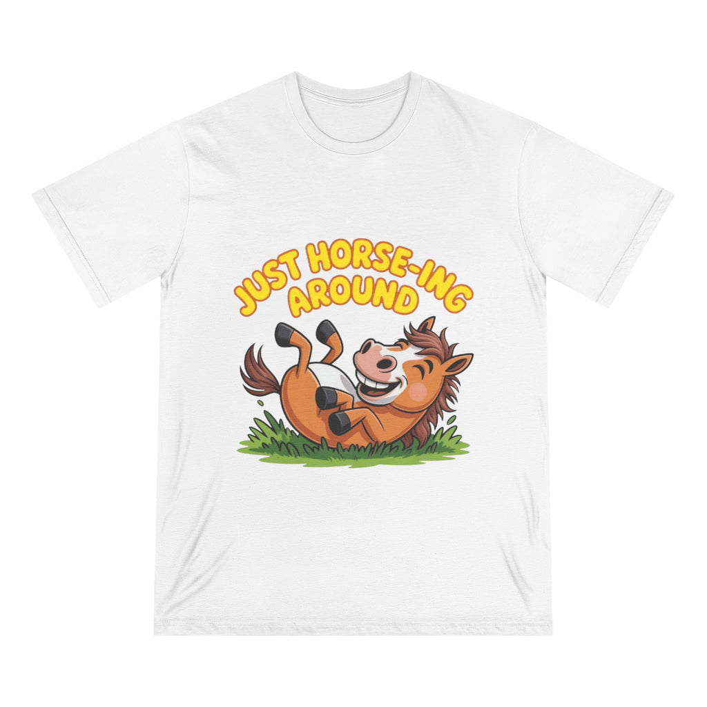 Just Horse-ing Around T-Shirt — Cute Cartoon Horse Tee for Horse Lovers