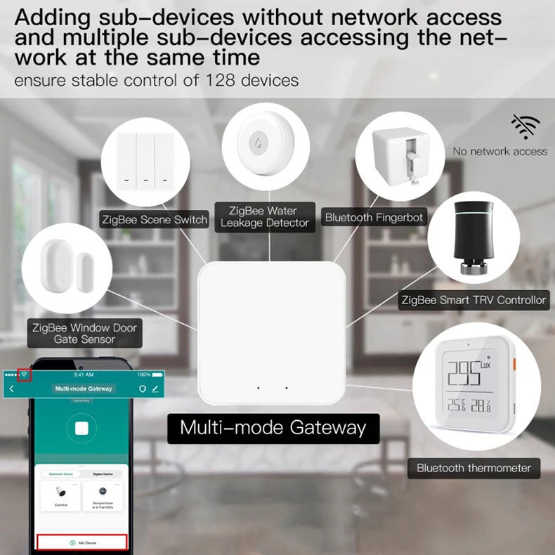 Tuya Wireless Smart Multi-Mode Gateway Hub – Bluetooth & ZigBee Mesh, Smart Life App, Alexa & Google Home Compatible