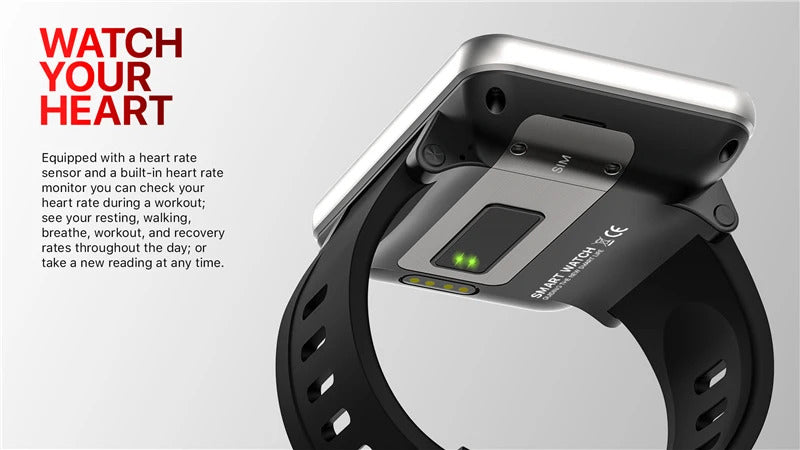 DM100 4G Smart Watch Phone 2.86” Screen Android 7.1 OS 3GB RAM 32GB ROM 5MP Camera 2700mAh Battery