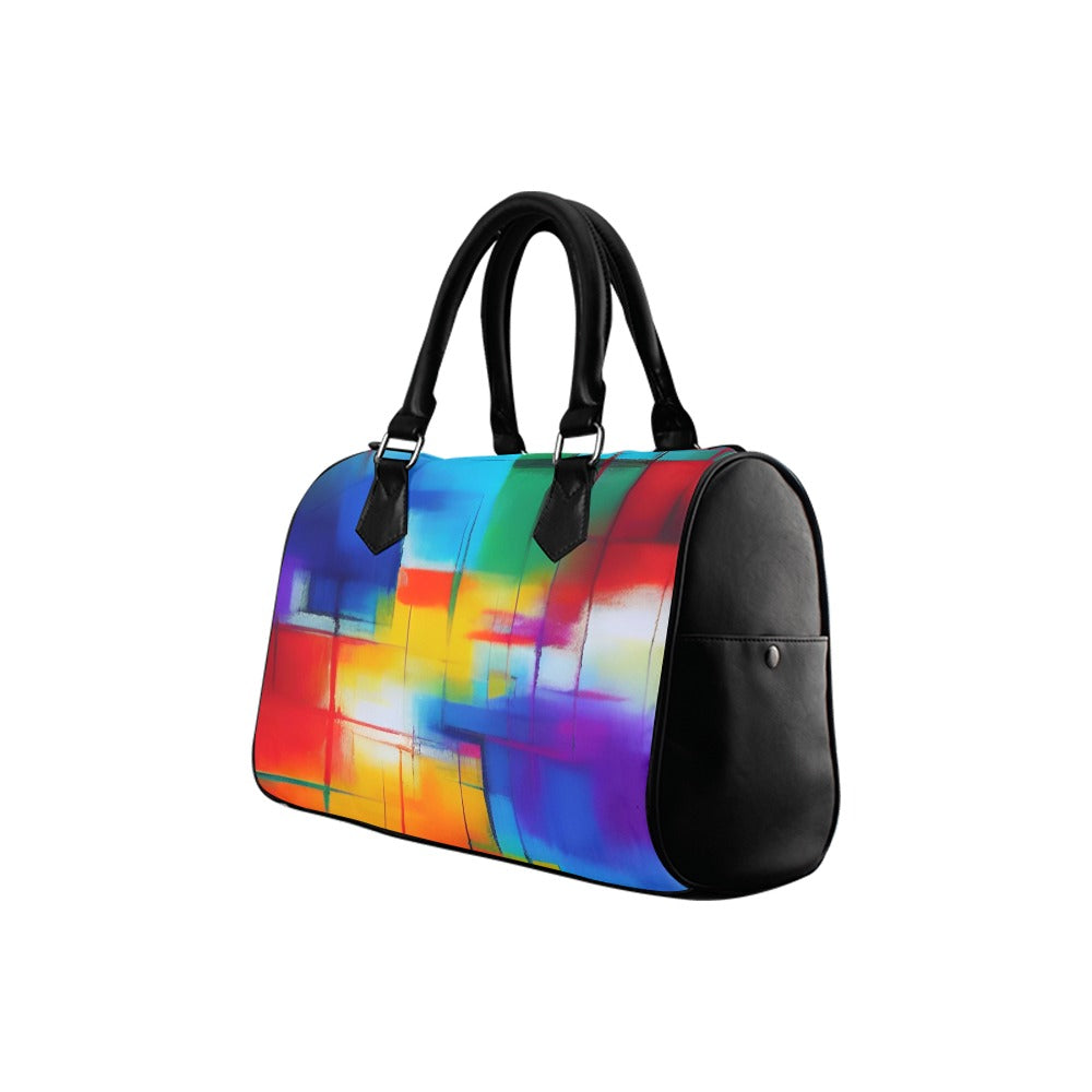 Watercolor Art Barrel Handbag – Canvas & PU Leather Printed On Demand