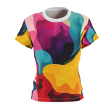 Abstract Color Splash Women's Tee — Vibrant All-Over Print thumbnail 1
