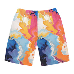Colorful shorts with abstract pattern on a white background