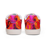 Psychedelic Swirl Leather Sneakers — Men's Low-Top Colorful Graphic Trainers thumbnail 6